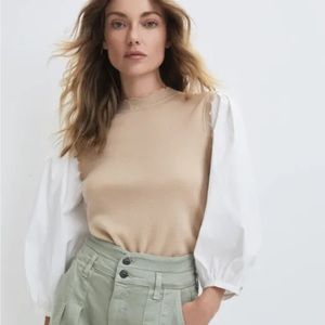 NWT Veronica Beard Steffi Mixed Media pullover Small